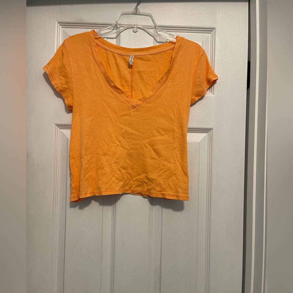 Free People V Easy Tee, Size Medium, Orange